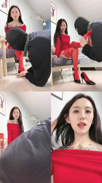 【秋秋】红丝袜高跟玩虐/踩踏/鞭打/脚插嘴/赏赐圣水