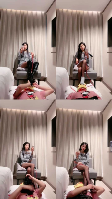 【重庆安琪】高跟长靴踩踏/超臭白棉袜气味控制