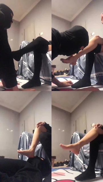 【甜恬】艺校女神-及膝黑袜踩虐老师狗