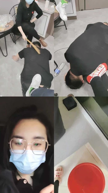 【安安女王】情侣主让绿帽舔脏鞋