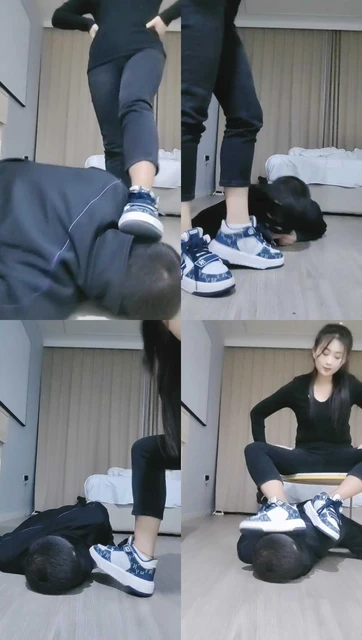 【文文文】素人S-LV板鞋踩踏/狗舌擦鞋/闻白棉袜【双视角版】