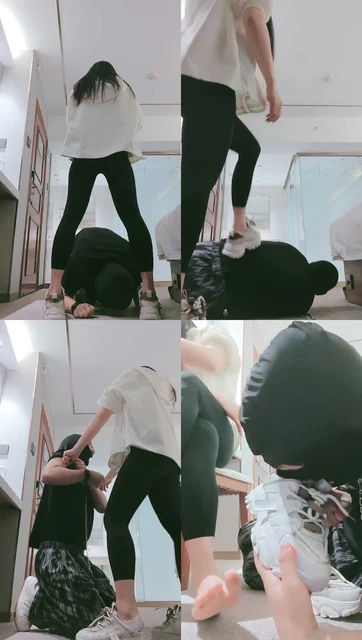 【妮蔻】转胯狗爬/舔超脏鞋底/踩踏/虐乳/闻鞋闻袜