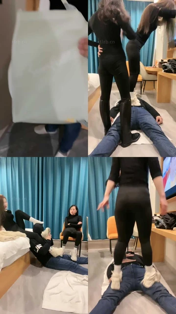 【爱丽丝】双主收拾外卖小哥-靴子小白鞋踩踏/腿绞/闻鞋/掐脖