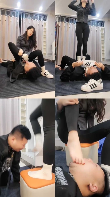 【素人星探】贝壳头白袜踩踏/脚深喉/踩狗头/臭脚捂脸