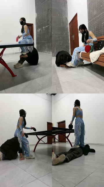 【薇薇】户外乒乓球玩狗