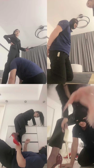 【萱萱S】职业装-黑丝高跟-心情不好打狗撒气