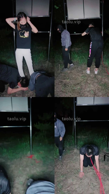 【小笑魔】户外玩双狗-闻鞋踩踏/sp/转胯喂圣水/绳子遛狗