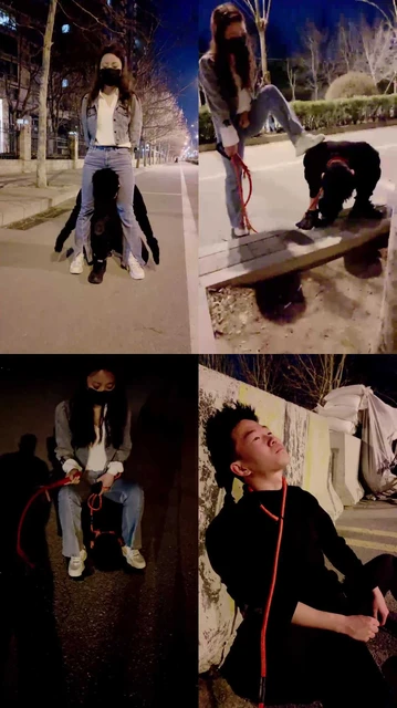 【语阳】小白鞋女神-超强户外骑马/骑脖子/重度耳光/狗链遛狗