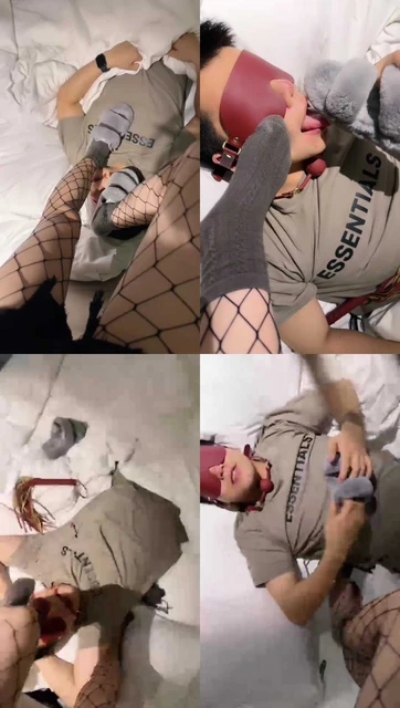 【jenn02】口球+袜子塞嘴/拖鞋网袜全体重踩踏/虐乳