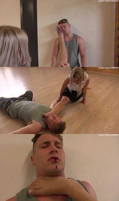 【欧美女王】deadlyfemfighters当家女王丝袜虐踢小偷，最后残忍踢死吐血