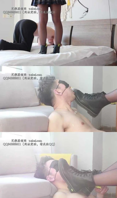 【黑丝诱惑】【陶淘】素人篇：高三学生陶淘鞭子抽打狗奴舔原味脏马丁靴鞋底