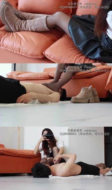 【黑丝诱惑】【馨馨】素人篇：专业舞蹈演员馨馨长靴踩奴原味黑丝脚窒息狗奴