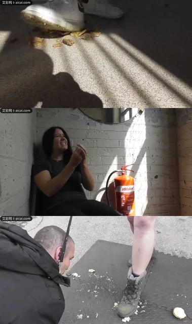 【欧美女王】女神脏鞋底Crush踩烂食物喂狗吃！鞋底子味的汉堡三明治吃起来香吗