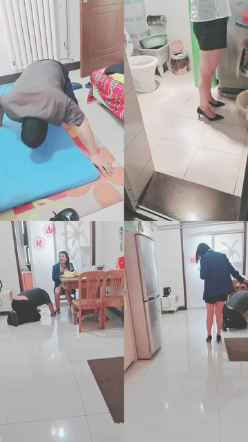 【美容院】绿帽老公脚下卑微伺候