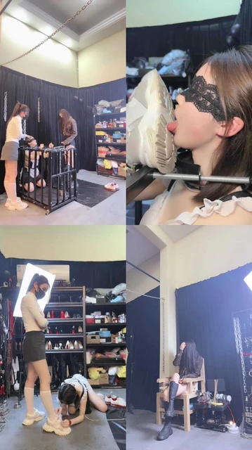 【妆主大大】姐妹花虐小三-囚禁狗笼/重度虐打/滴蜡舔抽耳光脚喂食