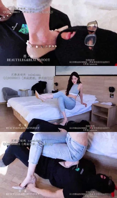 【冷柔】华伦天奴紧身牛仔裤的模特全体重踩壮熊狗