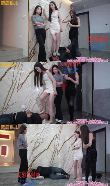 【麋鹿银儿】三S踹头 强制吸原味臭袜子 轮换全体重踩头