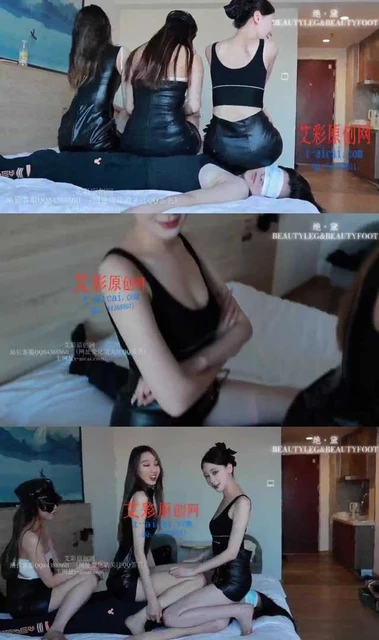 【绝黛】三模特皮裙玩女奴绝命窒息