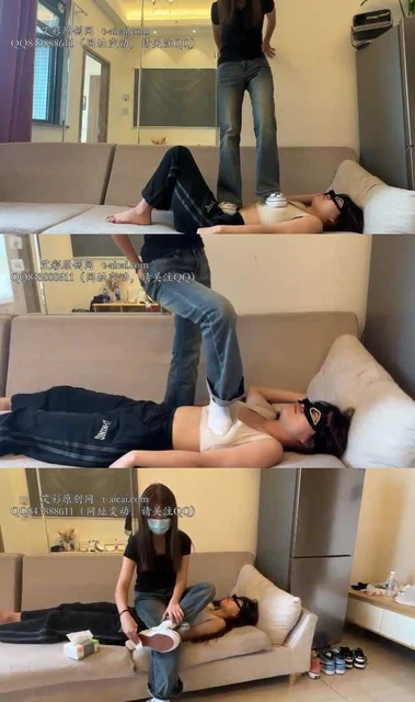 【208宿舍】女M系列 沙发上vans棉袜踩女m