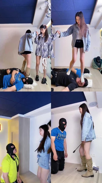 【麋鹿银儿】素人小唐嫣 踩頭行走 舔脚加浓痰