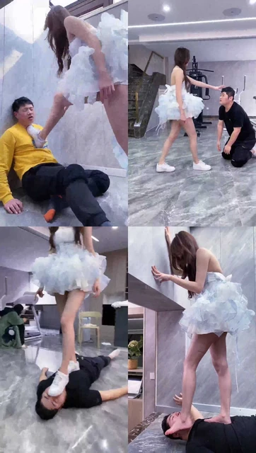 【麋鹿银儿】仙女寒夕 暴踹加超级耳光 踩脖子