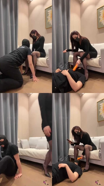 【黛帝】高跟黑丝袜脚 玩绿帽狗