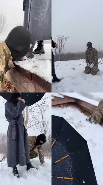 【辣姐】调教 雪中玩