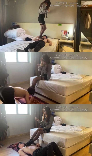 【黑丝诱惑】前台文员 素人小静的首次踩踏调教