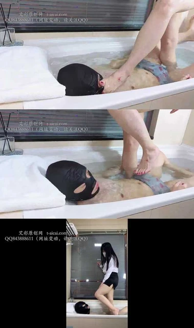 【可依女神】浴缸调教 性感红甲 玉足窒息