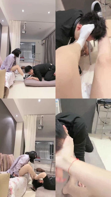 【鱼糯糯】帆布鞋 白棉袜 踩踏 舔鞋 舔脚 深喉