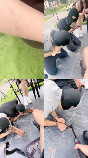 【沅芷】双主双奴 室外调教 舔鞋