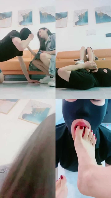 【甜一】脚深喉 脚奴的嘴被操出血了