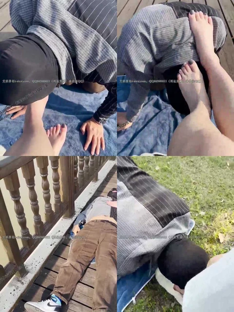 【00后番番】公园户外调教 全体重踩 脚喂水