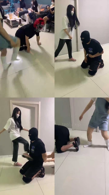 【精神小妹】踢肚子 打耳光