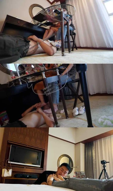 【小橙子】剧情 约好友们来家里玩 找个男奴舔脚放松