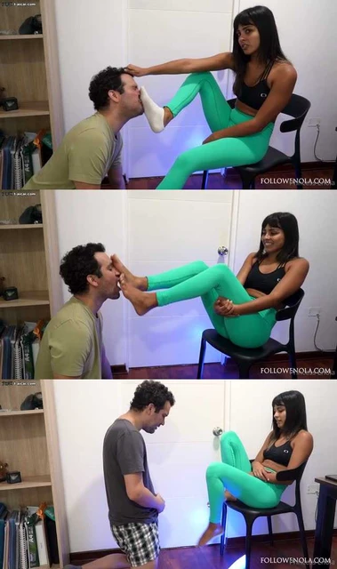 【欧美女王】enola女王 闻鞋 闻袜子 踢裆 口水 脚深喉 瑜伽紧身裤大作