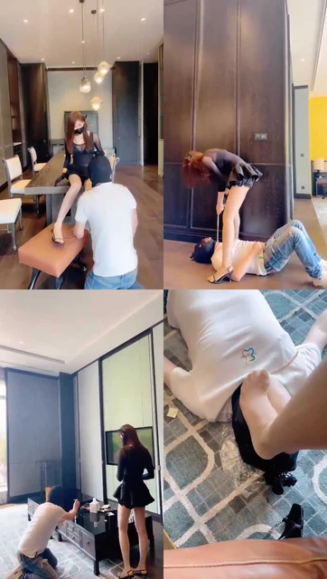 【美美子】白富美惩罚家奴 遛狗 耳光 踩踏 喂食漱口水 深喉