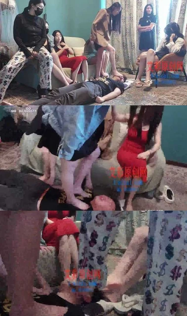【战一柔】Foot Party 七女主群踩 脚深喉 脚耳光