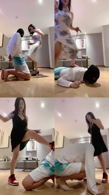 【不知名美女】踢裆五百下