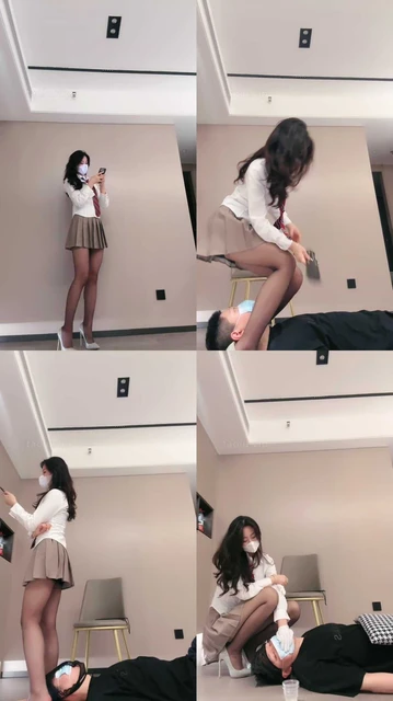 【禾未】黑裙JK少女-高跟惩治偷拍大叔