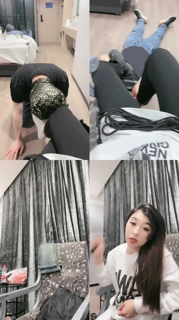 【维娜】清理脏短靴/闻舔白棉袜裸足