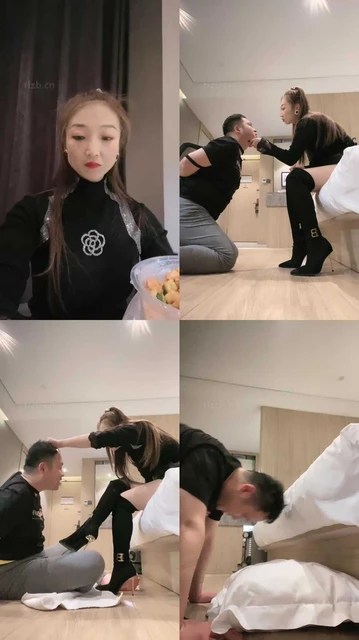 【魅儿】高跟长靴-踩地毯狗奴/捆绑虐乳