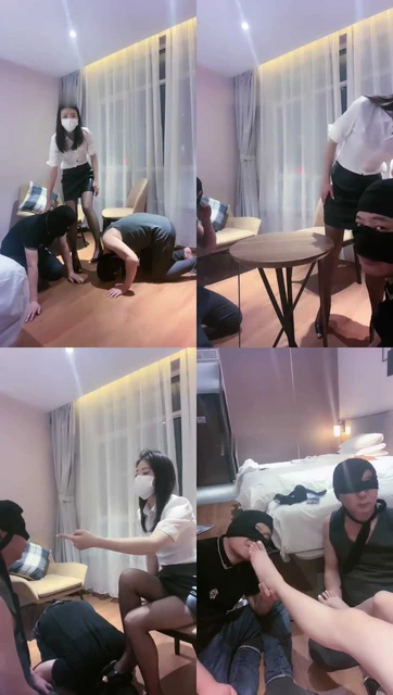 【沐夏夜】双奴 高跟美腿踩骑狗脖 踢踹 品尝原味脚