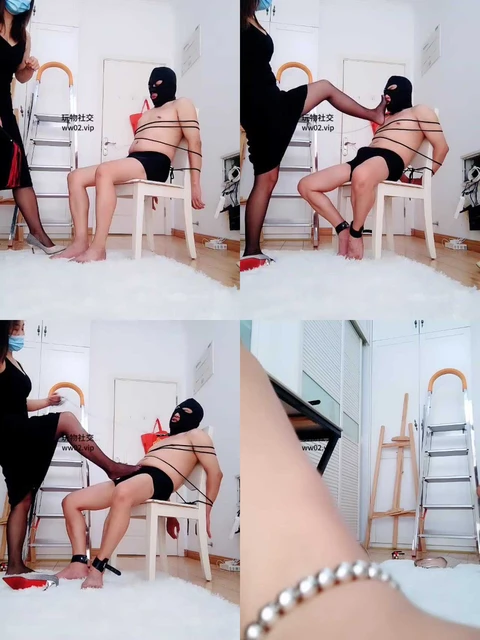 【安琦】五花大绑高跟踩虐重度虐打