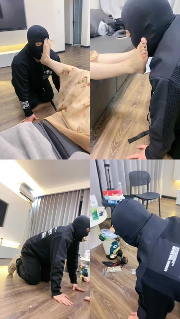 【七七】拉丝口水咀嚼物/插嘴/清理脚趾/美jio捂脸/丝袜塞嘴