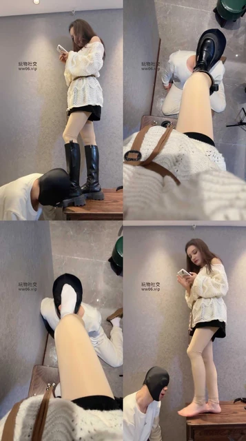 【狗哥】居高临下舔脏长靴/原味白袜