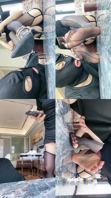 【甜一】御姐窗台诱惑调/闻舔黑丝/踩踏深喉/踢裆