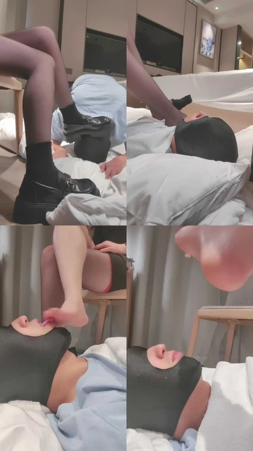 【七七】皮鞋黑棉袜丝袜虐/裸足蹂躏