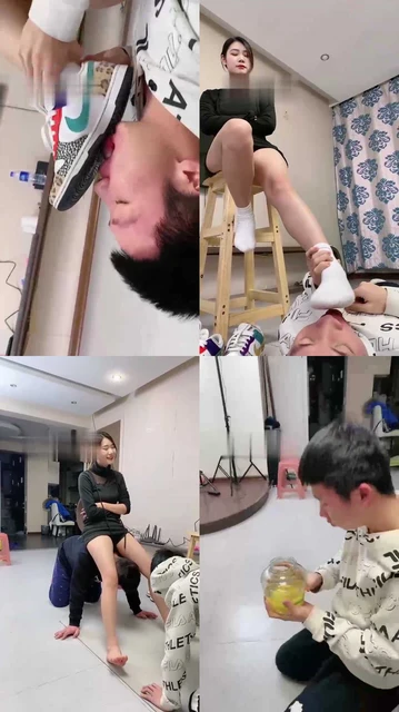 【麋鹿银儿】素人白袜板鞋暴虐双奴