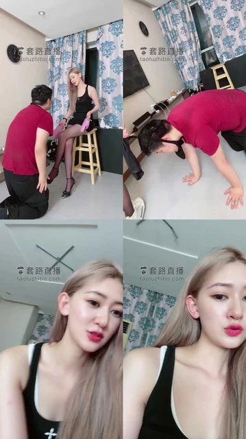 【麋鹿银儿】网红模特深夜惩罚继父